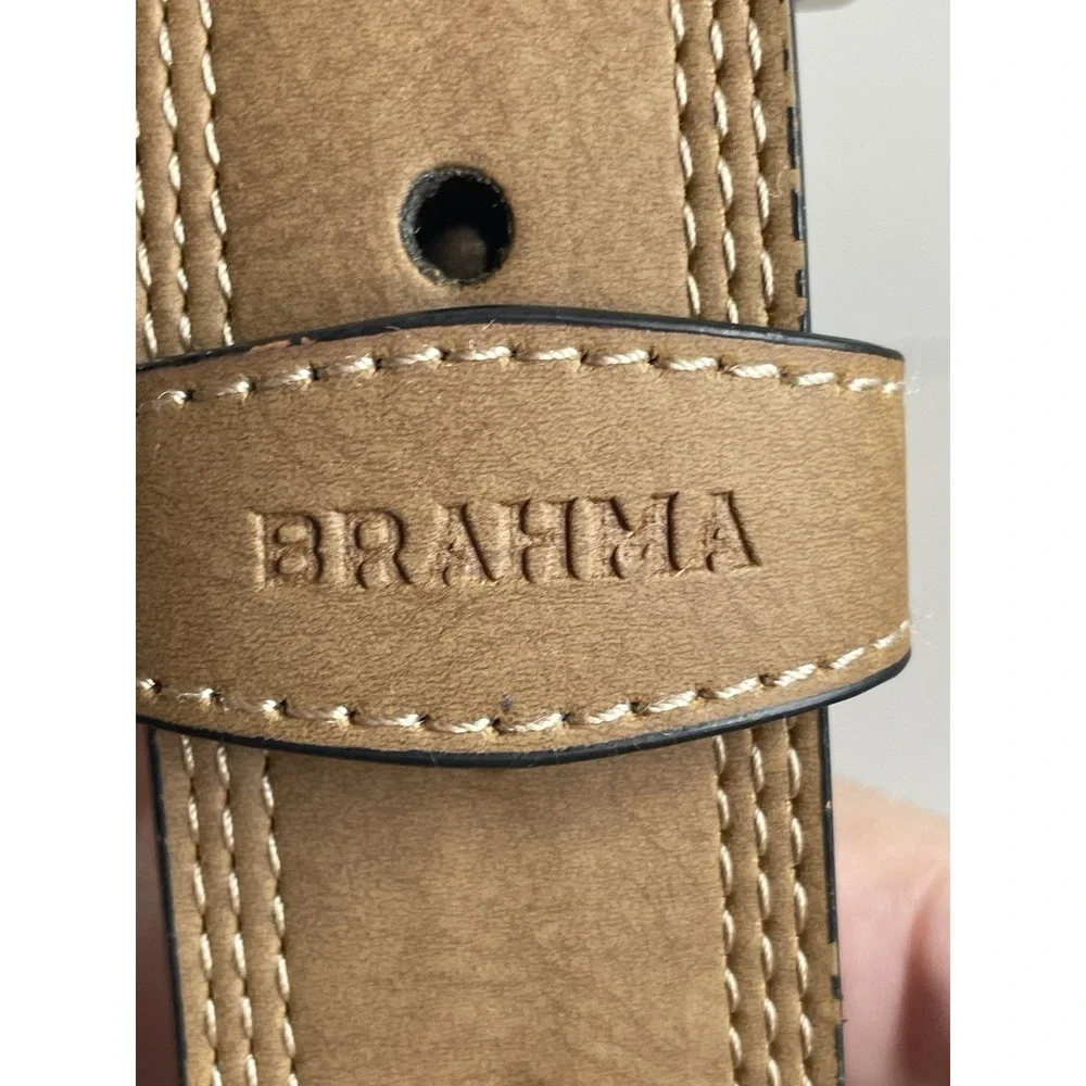 Brahma Belt Tan Vegan Leather Dress Belt Belt Size M 34-36